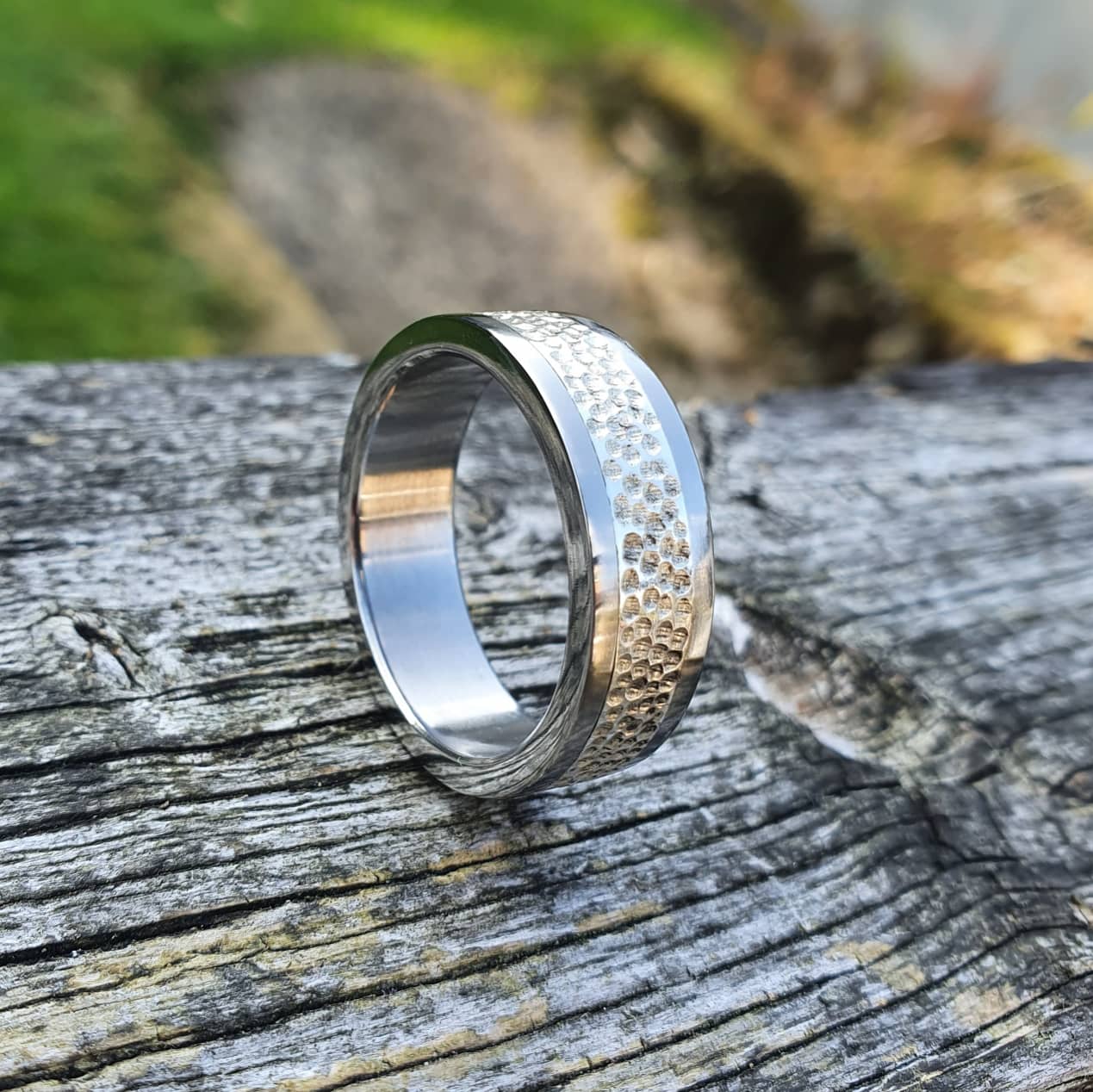 polished titanium wedding ring