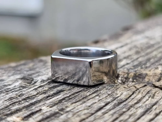 titanium signet ring for men