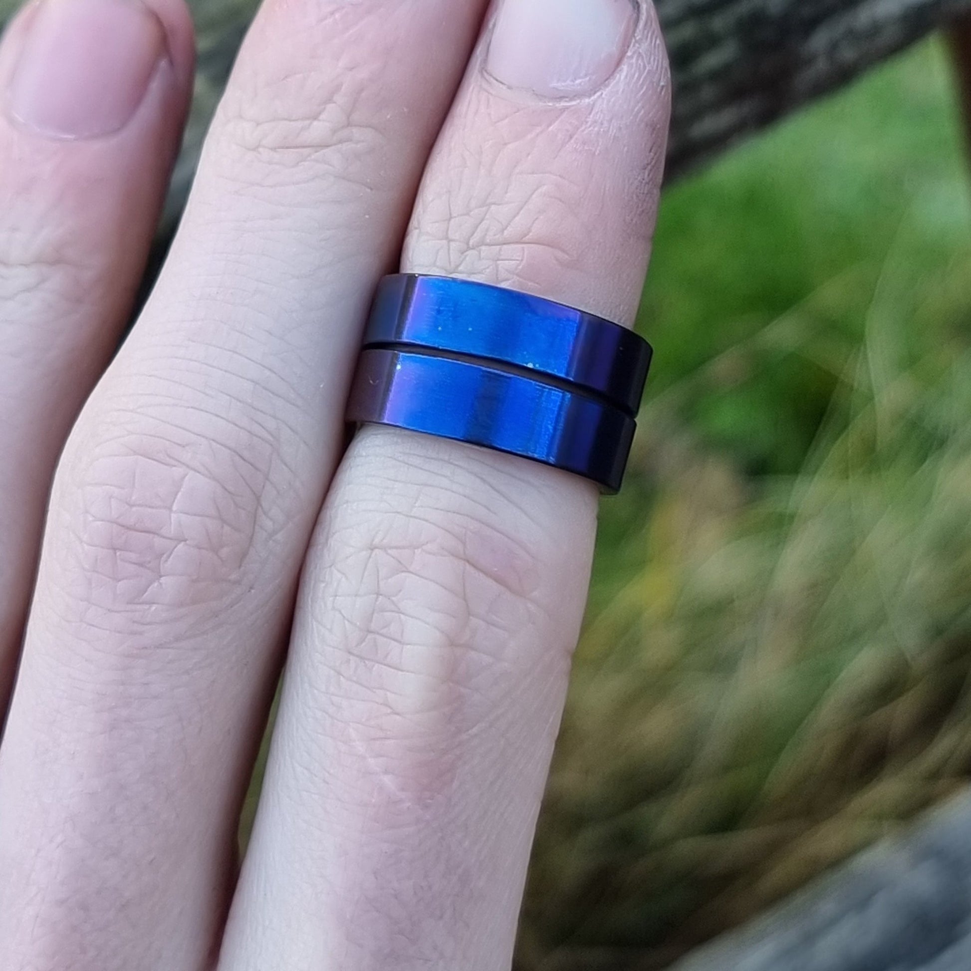 Blue Titanium Ring - AlfiesHandCrafts