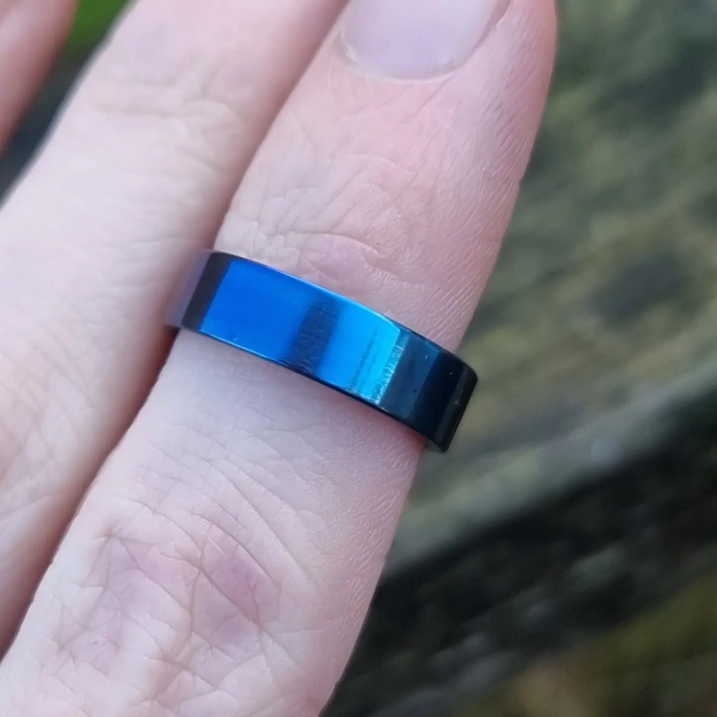Blue Titanium Ring - AlfiesHandCrafts