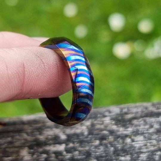 Faceted Timascus Ring - AlfiesHandCrafts