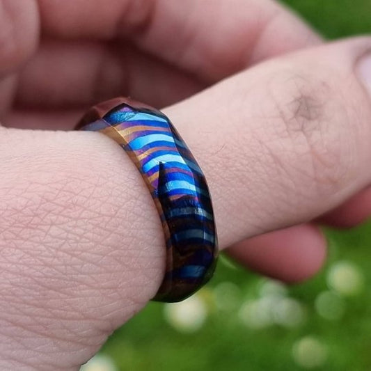 Faceted Timascus Ring - AlfiesHandCrafts