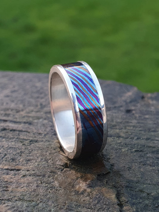 Timascus and Silver Ring - AlfiesHandCrafts